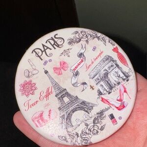 Paris Eiffel Tower Compact Mirror - Pink & Cream Design
